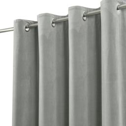 GoodHome Valgreta Grey Velvet Lined Eyelet Curtain (W)117Cm (L)137Cm, Pair - thumbnail 6
