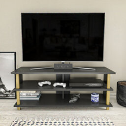 Decorotika Pueblo Tv Stand Tv Unit For Tv's Up To 55 Inches Gold And Anthracite