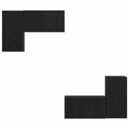 Berkfield Tv Cabinet Set 4 Pcs Black Oak 60 X 30 X 30 Cm Engineered Wood - thumbnail 7