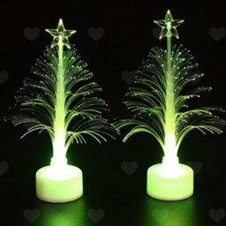 Amorly 5Pcs Mini Led Christmas Tree Night Lights, Colour Changing Fibre Optic Effect Battery Operated Small Lamps For Festival Decoration - thumbnail 8