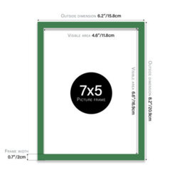 7X5 Green Picture Frame (12.7 X 17.8Cm) Poster, Photo, Artwork, Gallery Wall Or Print - thumbnail 3