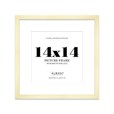"14X14"" Gold Picture Frame - 14X14"" Square Frame With 12X12"" Mount For 14X14""/12X12"" Pictures Art Deco Style Room Decor, 1 Pack" - image 1