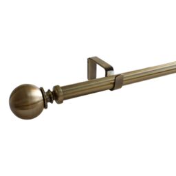 GoodHome Antiki Satin Antique Brass Effect Extendable Ball Single Curtain Pole Set, (L)2000mm-3300mm (Dia)28mm - thumbnail 8