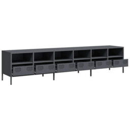 Berkfield Tv Cabinet Anthracite 202X39X43.5 Cm Cold-Rolled Steel - thumbnail 4