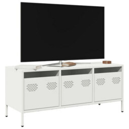 Berkfield Tv Cabinet White 101.5X39X43.5 Cm Cold-Rolled Steel