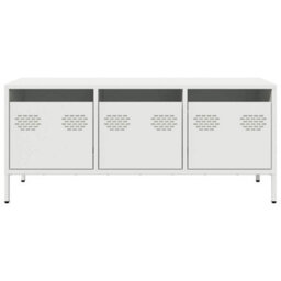 Berkfield Tv Cabinet White 101.5X39X43.5 Cm Cold-Rolled Steel - thumbnail 4