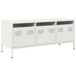 Berkfield Tv Cabinet White 101.5X39X43.5 Cm Cold-Rolled Steel - thumbnail 2
