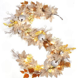Amorly 6Ft Maple Leaf Fall Garland, Autumn Decor Vine, Thanksgiving Halloween Decorations For Home Indoor Outdoor Fireplace Wedding - thumbnail 1