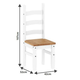 Mercers Furniture Corona White Small Extending Dining Table & 4 Chairs Set Solid Wood Mexican Pine Wooden Kitchen - thumbnail 8