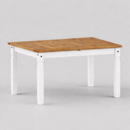 Mercers Furniture Corona White Small Extending Dining Table & 4 Chairs Set Solid Wood Mexican Pine Wooden Kitchen - thumbnail 4