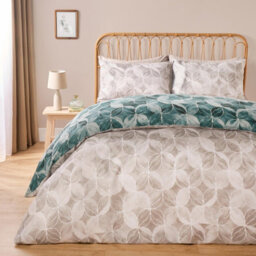 OHS Geo Duvet Cover Set Quilt Pillowcase Watercolour Bedding, Green - King - thumbnail 6