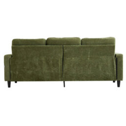 Living And Home Polyester Upholstered L-Shaped 3-Seater Sectional Sofa With Ottoman - thumbnail 4