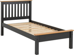 Seconique Monaco 3Ft Single Bed Low Foot End In Grey And Oak - thumbnail 2