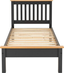 Seconique Monaco 3Ft Single Bed Low Foot End In Grey And Oak - thumbnail 4