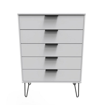 Osaka 5 Drawer Chest Of Drawers In Grey Matt (Ready Assembled) - image 1