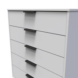 Osaka 5 Drawer Chest Of Drawers In Grey Matt (Ready Assembled) - thumbnail 4