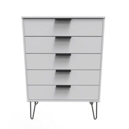 Osaka 5 Drawer Chest Of Drawers In Grey Matt (Ready Assembled) - thumbnail 1