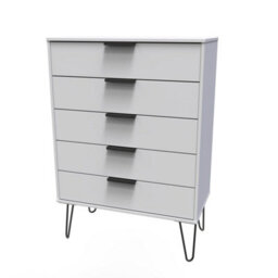 Osaka 5 Drawer Chest Of Drawers In Grey Matt (Ready Assembled) - thumbnail 3