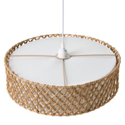 Wyld and Coco Natural Paper Rope Pendant Lamp With Plaited Shade For Dining And Living Rooms, W45 X D45 X H97Cm - thumbnail 6