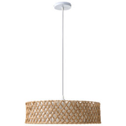 Wyld and Coco Natural Paper Rope Pendant Lamp With Plaited Shade For Dining And Living Rooms, W45 X D45 X H97Cm - thumbnail 5