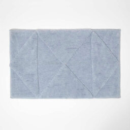 Homescapes 100% Cotton Blue Bath Mat Tufted Geometric Design, 50 X 80 Cm - thumbnail 1
