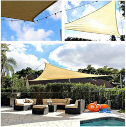 Yellow 4X4X4M Triangular Shade Sail Waterproof - thumbnail 3