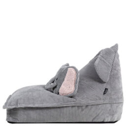 Icon Kids Ellie Elephant Lounger And Cushion Bundle Jumbo Cord Lounger, Grey - thumbnail 5