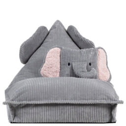 Icon Kids Ellie Elephant Lounger And Cushion Bundle Jumbo Cord Lounger, Grey - thumbnail 4