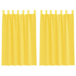 Berkfield Voile Curtains With Loops 2 Pcs Yellow 140X175 Cm - thumbnail 2