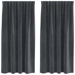 Berkfield Modern Blackout Curtains With Top Tape 2 Pcs Light Grey Velvet