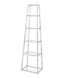 Mihomeuk Aire Glass Bookcase With Stainless Steel Frame - thumbnail 2