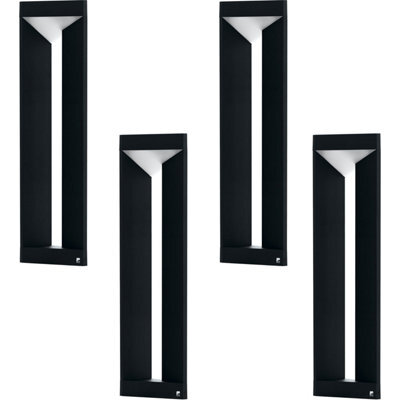 4 Pack Modern Black Aluminium Ip54 Outdoor Bollard Lights - 10W Led Lamp Posts For Pathways - image 1