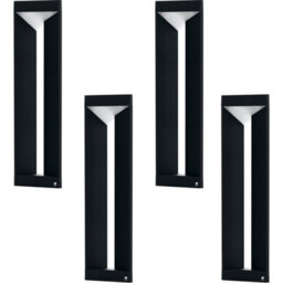 4 Pack Modern Black Aluminium Ip54 Outdoor Bollard Lights - 10W Led Lamp Posts For Pathways