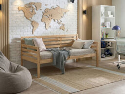 Beliani Daybed Wood Theza 90 X 200 Cm (Eu Single) Natural - thumbnail 2