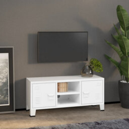 Berkfield Industrial Tv Cabinet White 105X35X42 Cm Metal