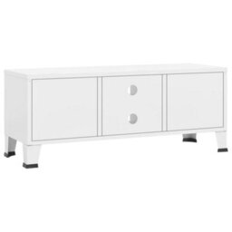 Berkfield Industrial Tv Cabinet White 105X35X42 Cm Metal - thumbnail 5