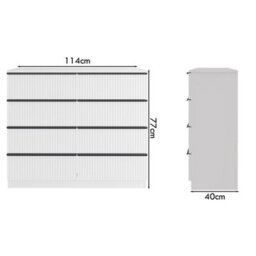 Fwstyle White 8 Drawer Chest Of Drawers Scalloped Ripple Effect - thumbnail 5