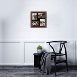 AK Frames 12X12 Rose Wood Classic Multi Photo Frame With Black Mount - Holds 4 Apertures (4X) 6X4 Photos - thumbnail 3