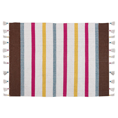 Beliani Rug Hisarli Multicolour 140 X 200 Cm Cotton - image 1