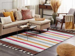 Beliani Rug Hisarli Multicolour 140 X 200 Cm Cotton - thumbnail 2
