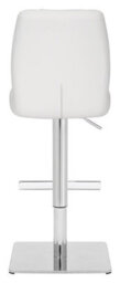 Lamboro Ravenna Deluxe Breakfast Bar Stool, Chrome Footrest, Height Adjustable Swivel Gas Lift, Home Bar & Kitchen Barstool, White - thumbnail 5