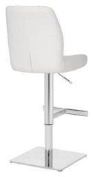 Lamboro Ravenna Deluxe Breakfast Bar Stool, Chrome Footrest, Height Adjustable Swivel Gas Lift, Home Bar & Kitchen Barstool, White - thumbnail 4