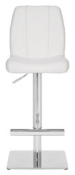 Lamboro Ravenna Deluxe Breakfast Bar Stool, Chrome Footrest, Height Adjustable Swivel Gas Lift, Home Bar & Kitchen Barstool, White - thumbnail 3