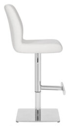 Lamboro Ravenna Deluxe Breakfast Bar Stool, Chrome Footrest, Height Adjustable Swivel Gas Lift, Home Bar & Kitchen Barstool, White - thumbnail 2