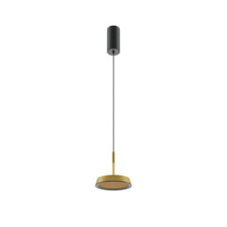 Luminosa Lighting Luminosa El Modern Pendant Ceiling Light Black 3000K 700Lm Gold Shade - thumbnail 1