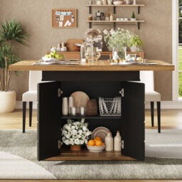 Btm Telescopic Dining Table 110140X80Cm Foldable Extendable Kitchen Table With Checked Pattern - thumbnail 4
