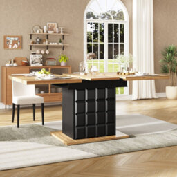 Btm Telescopic Dining Table 110140X80Cm Foldable Extendable Kitchen Table With Checked Pattern - thumbnail 5
