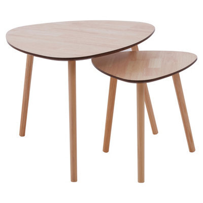 Orsina Set Of 2 Nesting Tables, Wood Nest Of Tables With Three Legs, Sleek And Sturdy Side Tables For Living Room - image 1