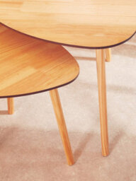 Orsina Set Of 2 Nesting Tables, Wood Nest Of Tables With Three Legs, Sleek And Sturdy Side Tables For Living Room - thumbnail 7