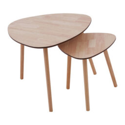 Orsina Set Of 2 Nesting Tables, Wood Nest Of Tables With Three Legs, Sleek And Sturdy Side Tables For Living Room - thumbnail 2